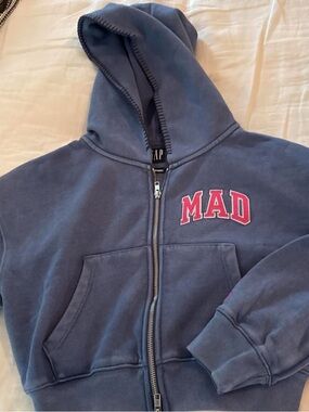 GAP x MADHAPPY Zip Hoodie with Pink MAD Logo